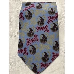 Vintage 90s Christian DIOR Monsieur Silk Tie  Peacock  Necktie